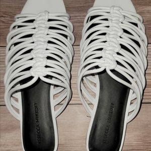 REBECCA MINKOFF FLAT SANDALS WHITE MAELYNN